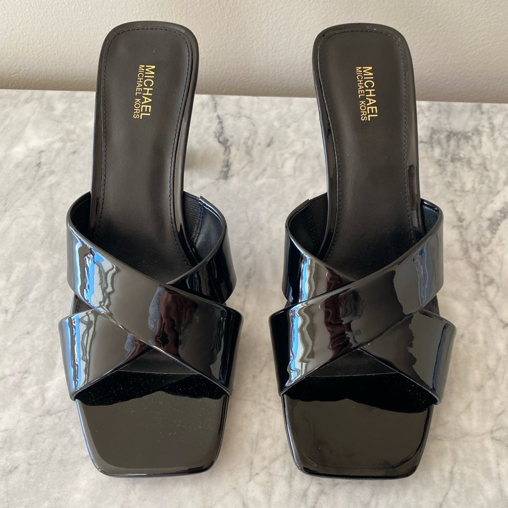 Michael Kors Clara Mule - Black Patent Leather